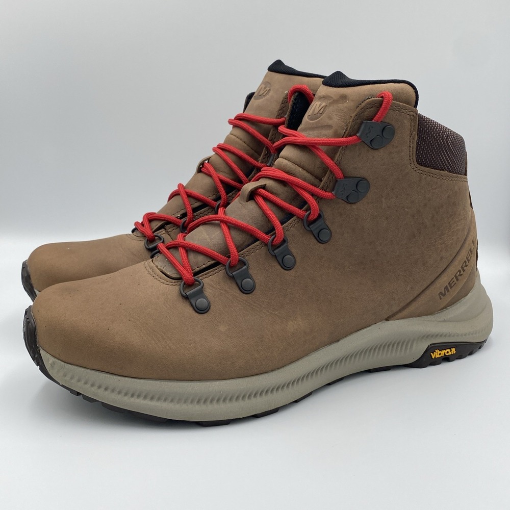 Merrell Ontario Mid Men's 11 Dark Earth Waterproof Leather Hiking Boots J53211